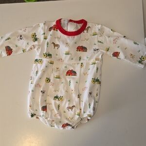 Farm-Themed Kids Bodysuit - White and Red